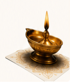 Traditional brass oil lamp