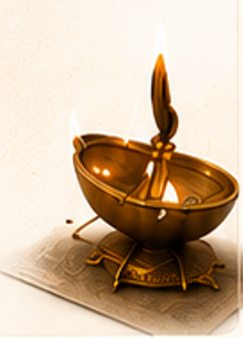 Traditional brass diya